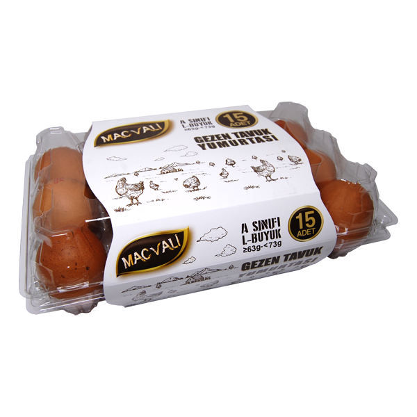 Macvali Cage-Free Chicken Egg Class A, Size L with 15 pieces