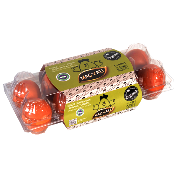 Macvali Organic Chicken Eggs Class A, Size M 10 Pieces 
