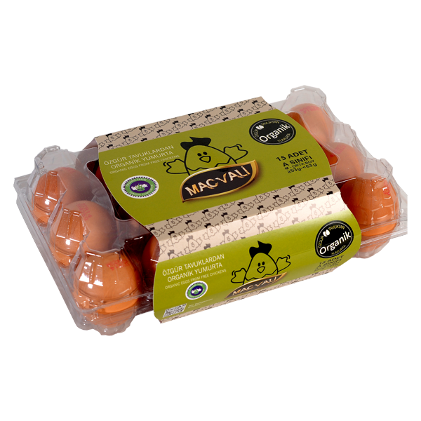 Macvali Organic Chicken Eggs Class A with M size 15 
