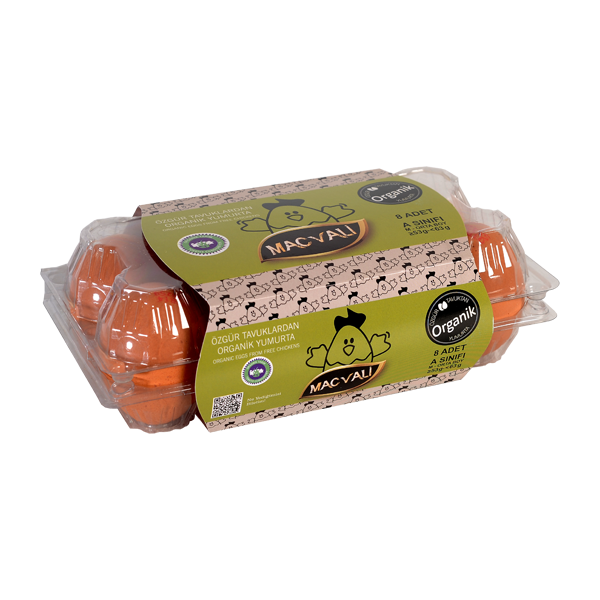 Macvali Organic Chicken Eggs Class A, Size M 8 Pieces